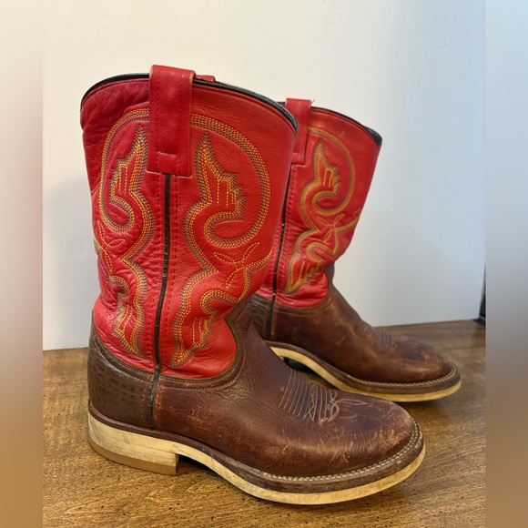 Double H Western Boots Cowboy Style 3390 Red women’s 7.5 M round toe cl - Picture 2 of 12